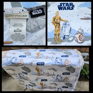 FULL flat bed sheet POTTERY BARN kids cotton star wars